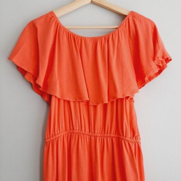 OLD NAVY Ruffle-Trim Swim Off-Shoulder Romper Pink Sz S Flawed - Picture 10 of 16